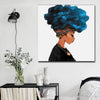 BigProStore African American Canvas Art Cute Black American Woman Framed African Wall Art Afrocentric Living Room Ideas BPS21300 16" x 16" x 0.75" Square Canvas