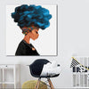BigProStore African American Canvas Art Cute Black American Woman Framed African Wall Art Afrocentric Living Room Ideas BPS21300 24" x 24" x 0.75" Square Canvas