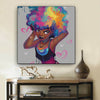 BigProStore African American Canvas Art Cute Melanin Girl African American Art Prints Afrocentric Decor BPS42812 12" x 12" x 0.75" Square Canvas