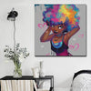 BigProStore African American Canvas Art Cute Melanin Girl African American Art Prints Afrocentric Decor BPS42812 16" x 16" x 0.75" Square Canvas