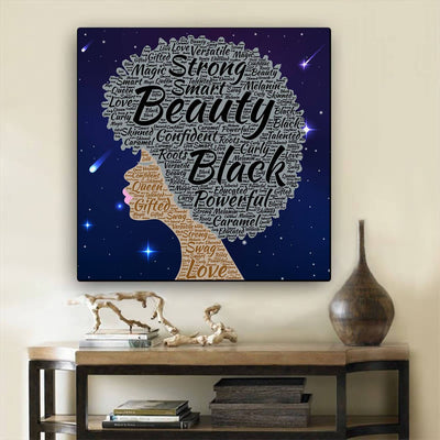 BigProStore African American Canvas Art Cute Melanin Girl African American Wall Art And Decor Afrocentric Wall Decor BPS70281 24" x 24" x 0.75" Square Canvas