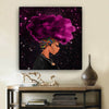 BigProStore African American Canvas Art Cute Melanin Girl Framed African Wall Art Afrocentric Living Room Ideas BPS78781 24" x 24" x 0.75" Square Canvas