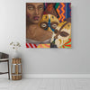BigProStore African American Canvas Art Pretty African American Woman Afrocentric Wall Art Afrocentric Decor BPS90766 16" x 16" x 0.75" Square Canvas