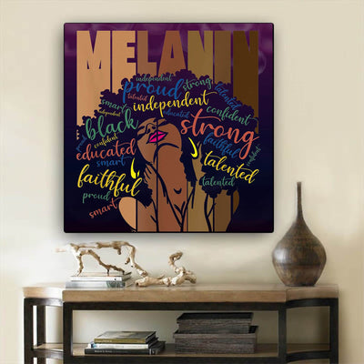 BigProStore African American Canvas Art Pretty Afro American Girl African American Abstract Art Afrocentric Living Room Ideas BPS91608 24" x 24" x 0.75" Square Canvas