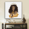 BigProStore African American Canvas Art Pretty Afro American Girl African Black Art Afrocentric Living Room Ideas BPS59999 12" x 12" x 0.75" Square Canvas