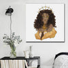 BigProStore African American Canvas Art Pretty Afro American Girl African Black Art Afrocentric Living Room Ideas BPS59999 16" x 16" x 0.75" Square Canvas
