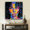 BigProStore African American Canvas Art Pretty Afro American Woman African American Black Art Afrocentric Living Room Ideas BPS28584 24" x 24" x 0.75" Square Canvas