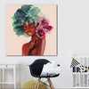 BigProStore African American Canvas Art Pretty Afro American Woman African Canvas Afrocentric Wall Decor BPS85485 24" x 24" x 0.75" Square Canvas