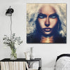 BigProStore African American Canvas Art Pretty Black Afro Lady African Canvas Afrocentric Living Room Ideas BPS28533 16" x 16" x 0.75" Square Canvas