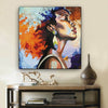 BigProStore African American Canvas Art Pretty Black Girl African Canvas Afrocentric Living Room Ideas BPS12173 12" x 12" x 0.75" Square Canvas