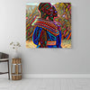 BigProStore African American Canvas Art Pretty Girl With Afro African American Framed Wall Art Afrocentric Wall Decor BPS85108 16" x 16" x 0.75" Square Canvas