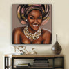 BigProStore African American Canvas Art Pretty Girl With Afro Modern African American Art Afrocentric Living Room Ideas BPS86414 12" x 12" x 0.75" Square Canvas