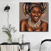 BigProStore African American Canvas Art Pretty Girl With Afro Modern African American Art Afrocentric Living Room Ideas BPS86414 16" x 16" x 0.75" Square Canvas