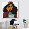 BigProStore African American Canvas Art Pretty Melanin Poppin Girl African American Wall Art And Decor Afrocentric Living Room Ideas BPS58518 24" x 24" x 0.75" Square Canvas