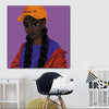 BigProStore African American Canvas Art Pretty Melanin Poppin Girl Black History Wall Art Afrocentric Decor BPS81883 24" x 24" x 0.75" Square Canvas