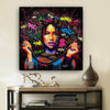 BigProStore African American Canvas Wall Art Melanin Afrincan American Afro Girl African Themed Living Rooms Decor BPS7654 8" x 8" Square Canvas