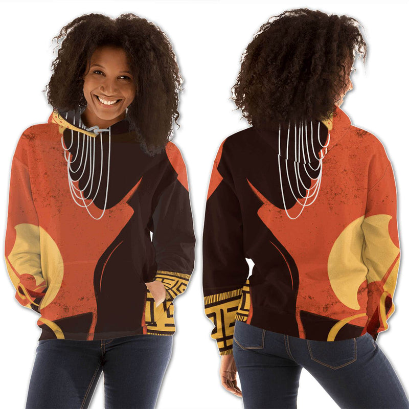 African American Hoodies Beautiful Afro American Woman All Over Print Womens Hooded Sweatshirt
