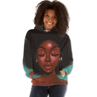 BigProStore African American Hoodies Beautiful Afro Girl Black History Clothing Hoodie