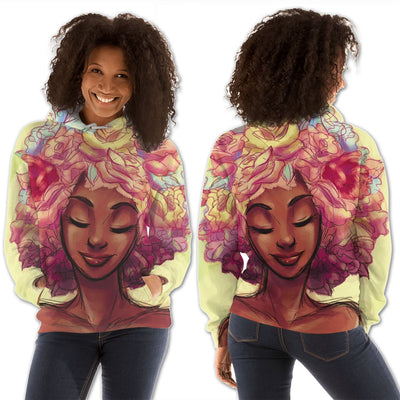 BigProStore African American Hoodies Beautiful Black Afro Girls African American Fashion 3D Printed Hoodie / S Hoodie