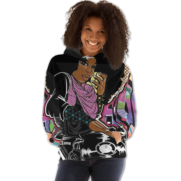 African American Hoodies Beautiful Black Afro Girls All Over Print Womens Hooded Sweatshirt
