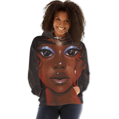 BigProStore African American Hoodies Beautiful Black Girl All Over Print Womens Hooded Sweatshirt African Print Styles BPS65980 Hoodie