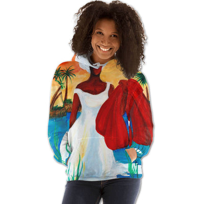 BigProStore African American Hoodies Beautiful Girl With Afro All Over Print Womens Hooded Sweatshirt African American Clothing BPS03065 Hoodie