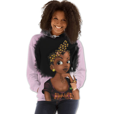 BigProStore African American Hoodies Beautiful Girl With Afro All Over Print Womens Hooded Sweatshirt African American Clothing BPS63564 Hoodie