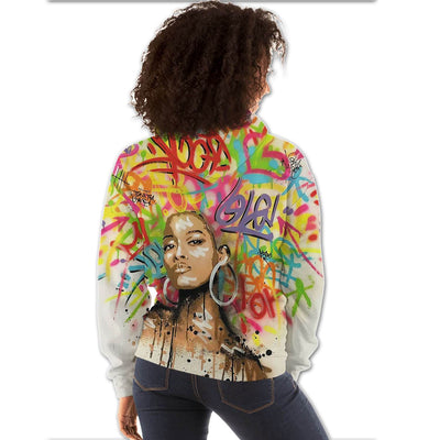 BigProStore African American Hoodies Beautiful Melanin Girl All Over Print Womens Hooded Sweatshirt African American Apparel BPS76980 Hoodie