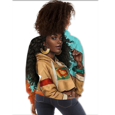 BigProStore African American Hoodies Cute Black Afro Lady Beautiful African American Black Art African Queen Afrocentric Clothing Hoodie