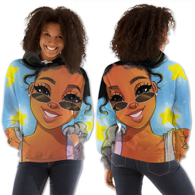 BigProStore African American Hoodies Cute Melanin Poppin Girl African American Apparel 3D Printed Hoodie / S Hoodie