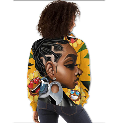 BigProStore African American Hoodies Pretty African American Female All Over Print Womens Hooded Sweatshirt Modern Afrocentric Clothing BPS27397 Hoodie