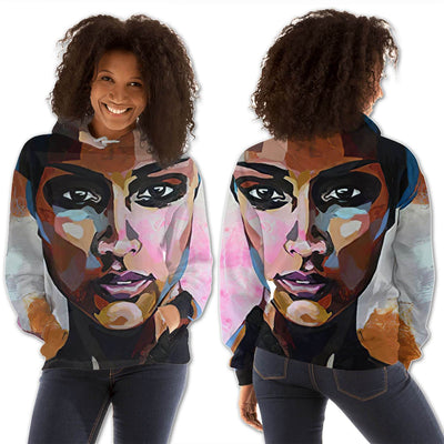BigProStore African American Hoodies Pretty African American Girl All Over Print Womens Hooded Sweatshirt African American Apparel BPS11937 S Hoodie