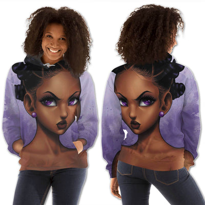 BigProStore African American Hoodies Pretty Afro Girl All Over Print Womens Hooded Sweatshirt African American Fashion BPS73315 S Hoodie
