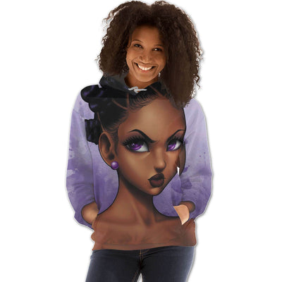 BigProStore African American Hoodies Pretty Afro Girl All Over Print Womens Hooded Sweatshirt African American Fashion BPS73315 Hoodie