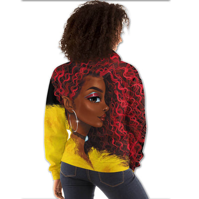 BigProStore African American Hoodies Pretty Black Afro Lady All Over Print Womens Hooded Sweatshirt African Apparel BPS32231 Hoodie