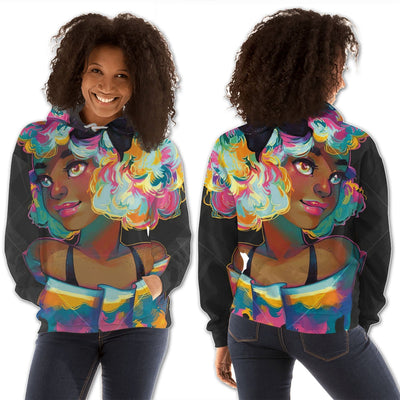 BigProStore African American Hoodies Pretty Black Girl Afrocentric Clothing 3D Printed Hoodie / S Hoodie