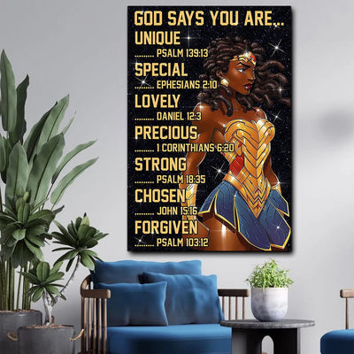 BigProStore African American Poster Art Black Wonder Woman African Designs Poster