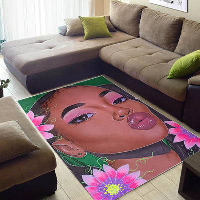 BigProStore African American Rugs Pretty Black Girl Carpet African Design Afrocentric Room Decor BPS26622 Small (26x60in | 91x152cm) Foldable Rug
