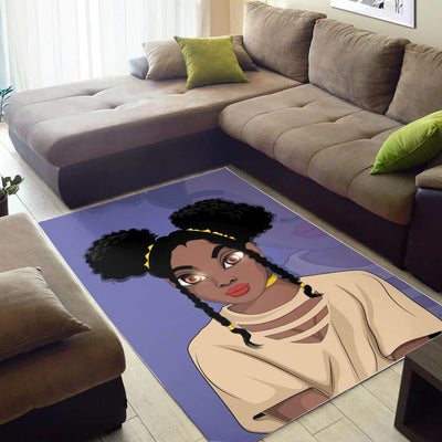 BigProStore African American Rugs Pretty Black Woman African Carpet African Themed Home Decor BPS48246 Small (26x60in | 91x152cm) Foldable Rug