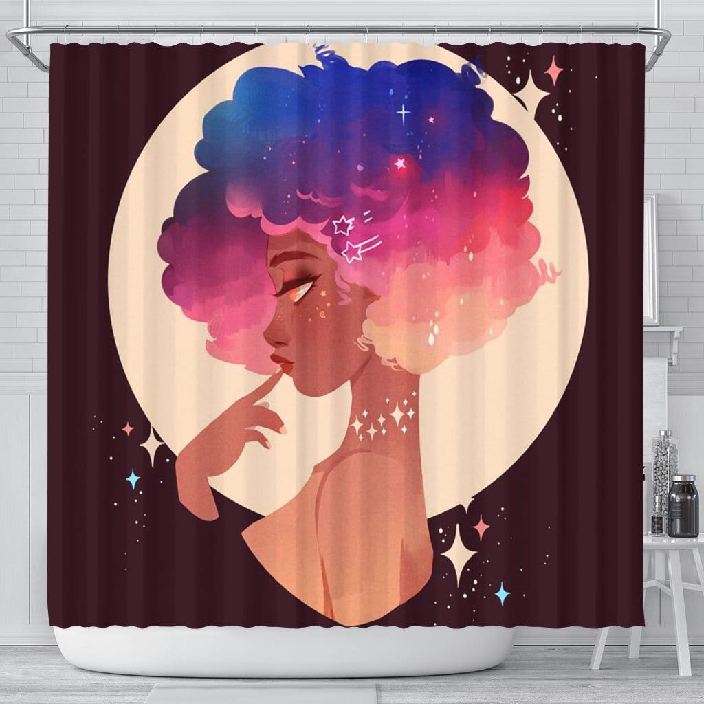 African American Shower Curtain Afro Lady Black Woman Bathroom Decor Accessories Ge349 Bigpro