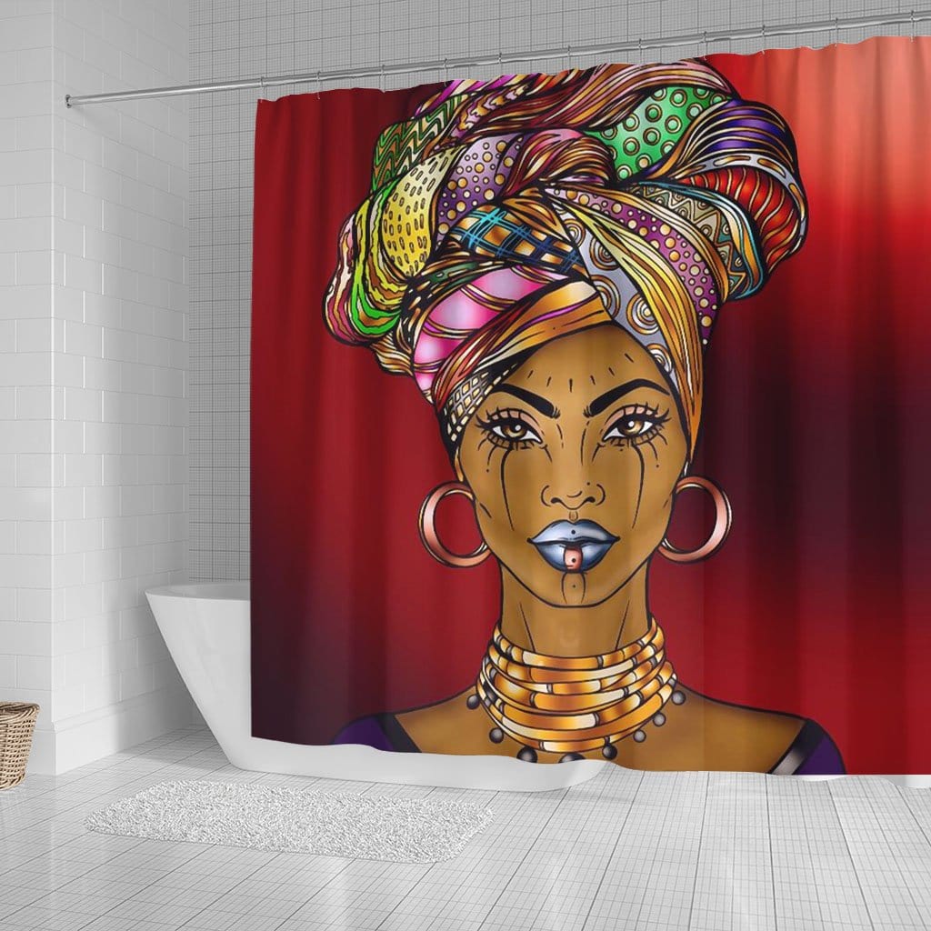African American Shower Curtain Afro Lady Black Woman Bathroom Decor Accessories Ge423 Bigpro