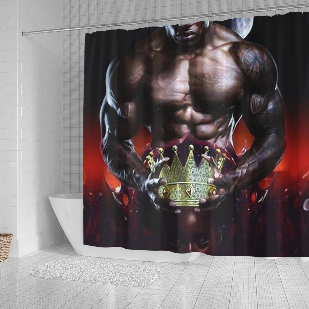 Cute Afrocentric Melanin Black King Strong Men Shower Curtain Bathroom –  BigProStore