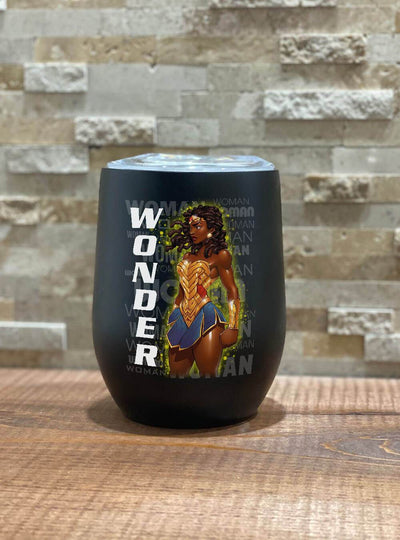 BigProStore African American Tumbler Wonder Afro Woman Stainless Steel Wine Tumbler Mug Afrocentric Inspired Gifts BPS3417 Wine Tumbler