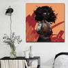 BigProStore African American Wall Art Beautiful African American Girl African Black Art Afrocentric Living Room Ideas BPS82722 16" x 16" x 0.75" Square Canvas