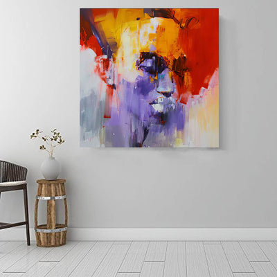 BigProStore African American Wall Art Beautiful African American Woman Modern African American Art Afrocentric Living Room Ideas BPS34799 16" x 16" x 0.75" Square Canvas