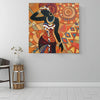 BigProStore African American Wall Art Beautiful Afro American Girl African American Canvas Wall Art Afrocentric Decor BPS49405 16" x 16" x 0.75" Square Canvas