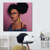 BigProStore African American Wall Art Beautiful Afro American Girl African American Women Art Afrocentric Wall Decor BPS99595 24" x 24" x 0.75" Square Canvas