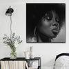 BigProStore African American Wall Art Beautiful Afro Girl Afrocentric Wall Art Afrocentric Decor BPS98049 16" x 16" x 0.75" Square Canvas