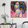 BigProStore African American Wall Art Beautiful Black Afro Girls African American Artwork On Canvas Afrocentric Living Room Ideas BPS53566 16" x 16" x 0.75" Square Canvas