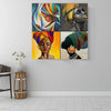 BigProStore African American Wall Art Beautiful Black American Girl African Black Art Afrocentric Decorating Ideas BPS87382 16" x 16" x 0.75" Square Canvas